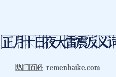正月十日夜大雷震反义词是什么意思的图片